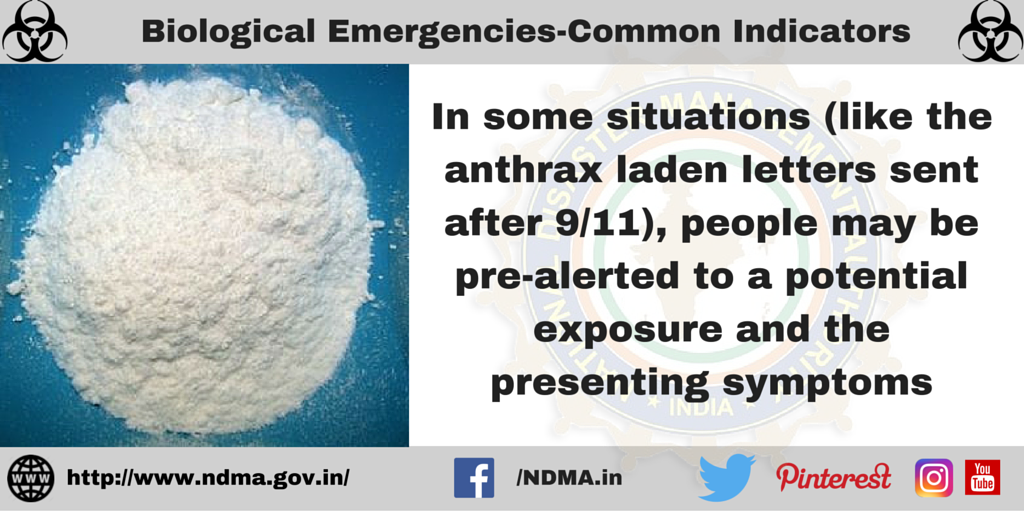 In some situations (like the anthrax laden letters sent after 9/11), people may be pre-alerted to a potential exposure and the presenting symptoms